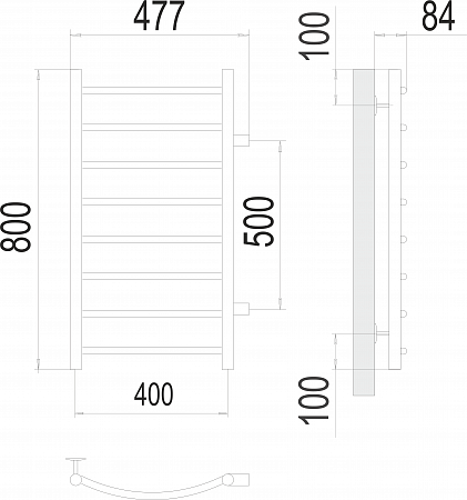 Классик П8 400х800 бп500 Полотенцесушитель  TERMINUS Киров - фото 3