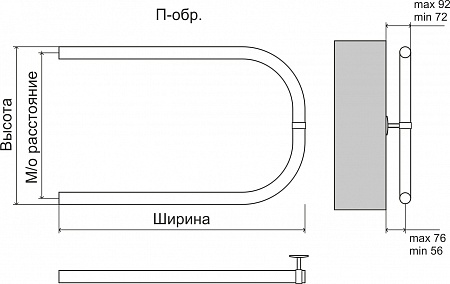 Эконом П-обр AISI 32х2 500х500 Полотенцесушитель  TERMINUS Киров - фото 3