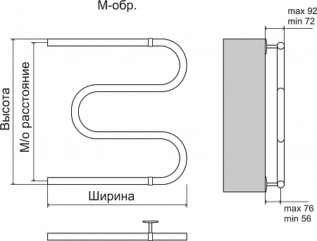 Эконом М-обр AISI 25 600х500 Полотенцесушитель  TERMINUS Киров - фото 3