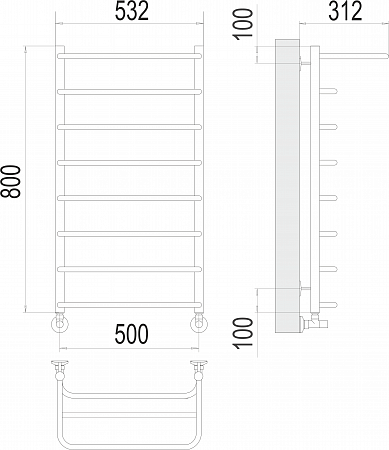 Полка П8 500х800  Полотенцесушитель  TERMINUS Киров - фото 3