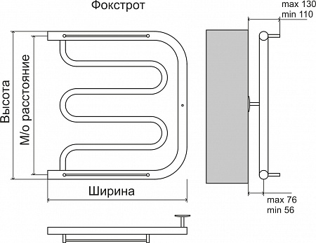 Фокстрот AISI 32х2 500х400 Полотенцесушитель  TERMINUS Киров - фото 4