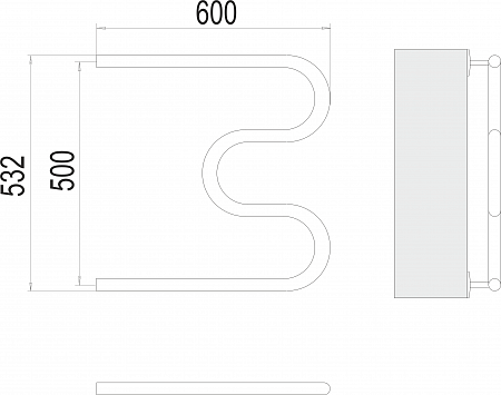 М-обр AISI 32х2 500х600 Полотенцесушитель  TERMINUS Киров - фото 3