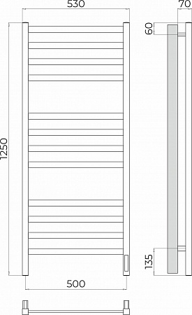 Ното П12 500х1250 Электро (quick touch) Полотенцесушитель TERMINUS Киров - фото 3