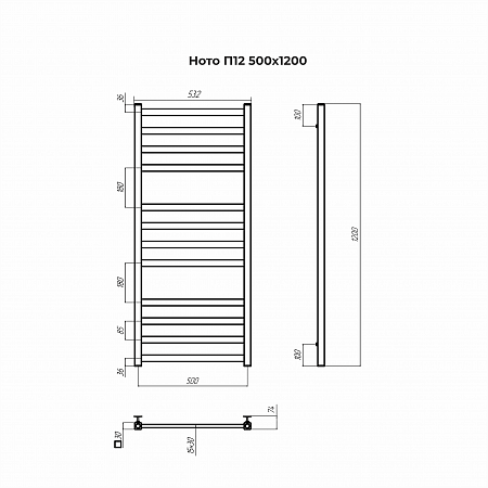 Ното П12 500х1200 Полотенцесушитель TERMINUS Киров - фото 3