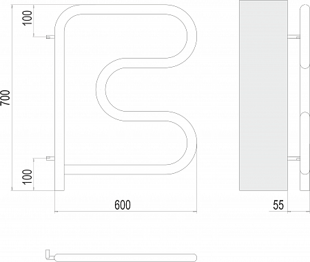 Электро 25 F-обр 600х600 поворотный Полотенцесушитель TERMINUS Киров - фото 3