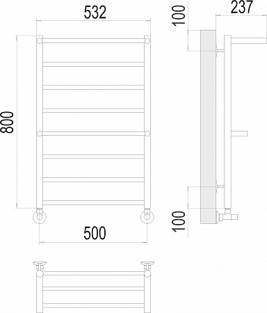 Аврора с 2-мя/п П8 500х800 Полотенцесушитель TERMINUS Киров - фото 3