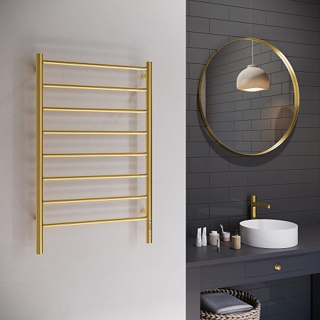 Аврора П8 500х850 Электро Полотенцесушитель TERMINUS Брашированное золото Киров - фото 3