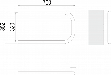П-обр AISI 32х2 320х700 Полотенцесушитель  TERMINUS Киров - фото 3