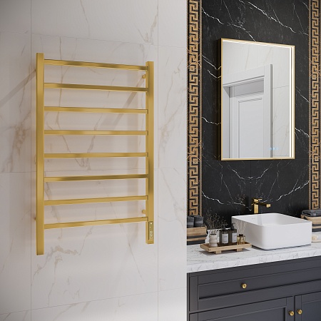 Ватикан П8 500х850 Электро Полотенцесушитель TERMINUS Брашированное золото Киров - фото 3