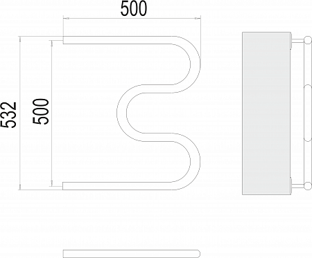 М-обр AISI 32х2 500х500 Полотенцесушитель  TERMINUS Киров - фото 3
