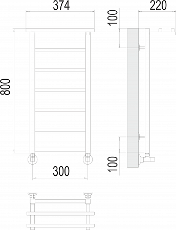 Контур с/п П7 300х800 Полотенцесушитель  TERMINUS Киров - фото 3