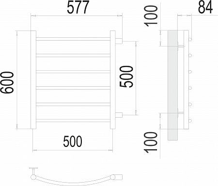 Классик П6 500х600 бп500 Полотенцесушитель  TERMINUS Киров - фото 3