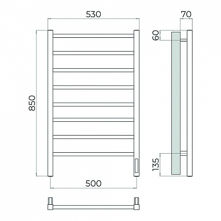 Ватикан П8 500х850 Электро Полотенцесушитель TERMINUS Золото Киров - фото 4