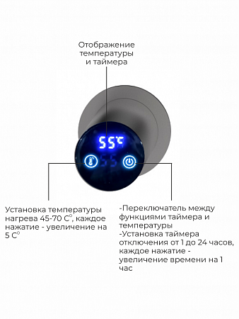 Аккорд П5 500х800 электро Полотенцесушитель TERMINUS Оружейная сталь Киров - фото 4